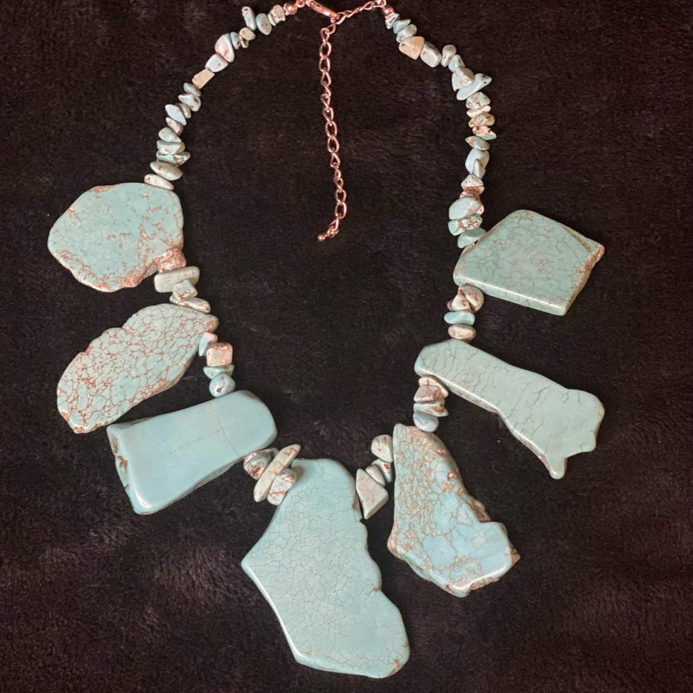 Genuine Turquoise Boho Statement Necklace